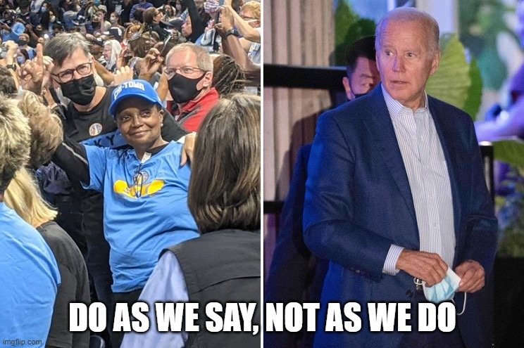 Do as we say, not as we do | DO AS WE SAY, NOT AS WE DO | image tagged in biden and lightfoot | made w/ Imgflip meme maker