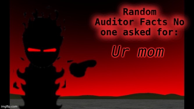 Auditor facts | Ur mom | image tagged in auditor facts | made w/ Imgflip meme maker