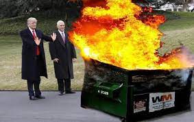 High Quality Trump Putin Dumpster Fire Blank Meme Template