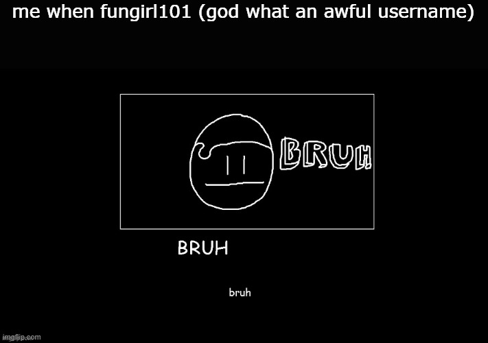 bruh | me when fungirl101 (god what an awful username) | image tagged in bruh | made w/ Imgflip meme maker