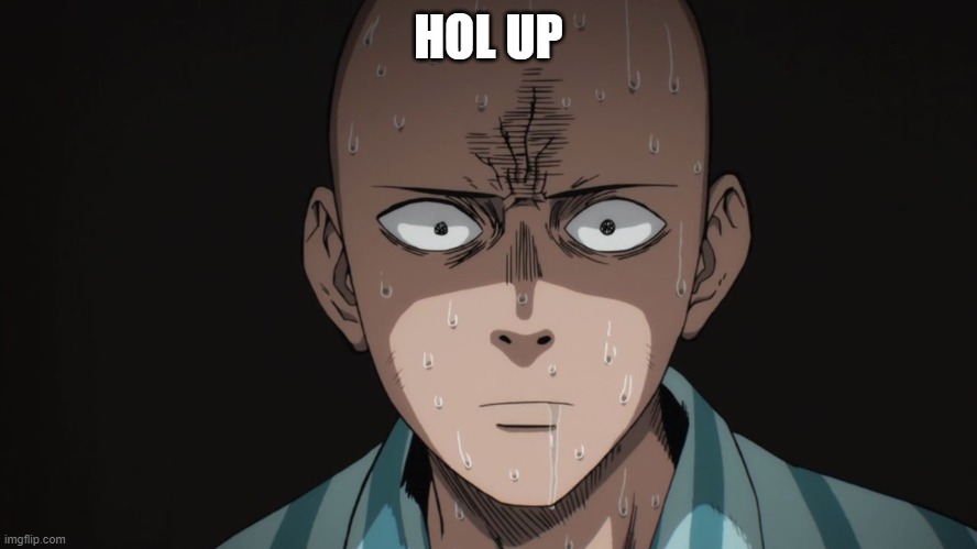 Saitama | HOL UP | image tagged in saitama | made w/ Imgflip meme maker