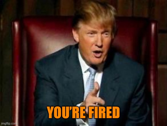 Donald Trump | YOU’RE FIRED | image tagged in donald trump | made w/ Imgflip meme maker