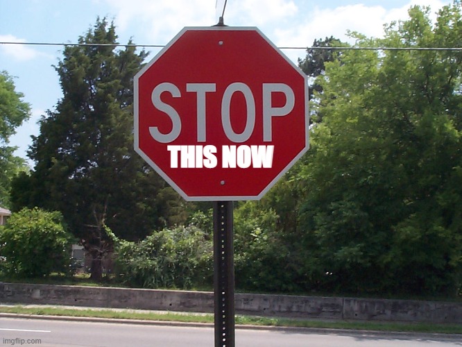 Stop sign | THIS NOW | image tagged in stop sign | made w/ Imgflip meme maker