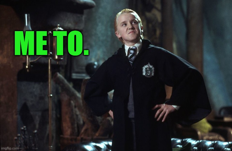 Harry Potter Draco | ME TO. | image tagged in harry potter draco | made w/ Imgflip meme maker