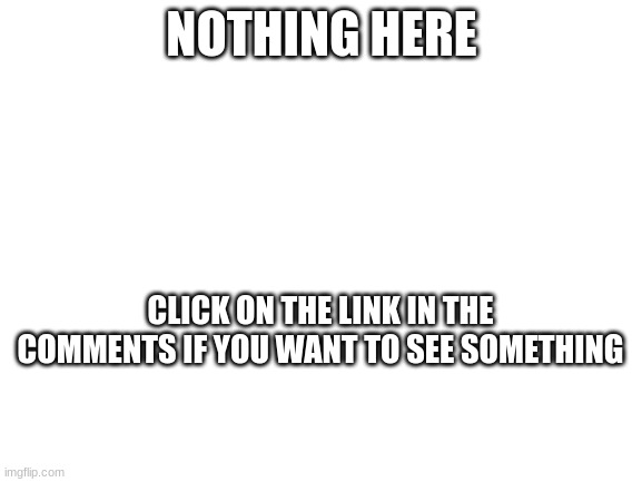 follow the instructions | NOTHING HERE; CLICK ON THE LINK IN THE COMMENTS IF YOU WANT TO SEE SOMETHING | image tagged in blank white template,memes,funny,gifs,not really a gif,oh wow are you actually reading these tags | made w/ Imgflip meme maker