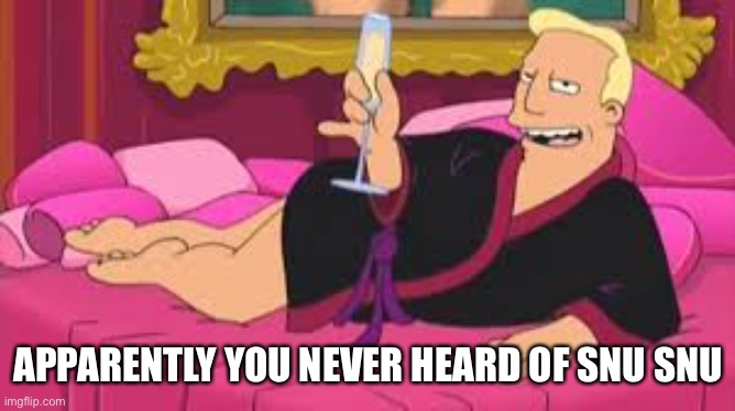 Zapp Brannigan | APPARENTLY YOU NEVER HEARD OF SNU SNU | image tagged in zapp brannigan | made w/ Imgflip meme maker