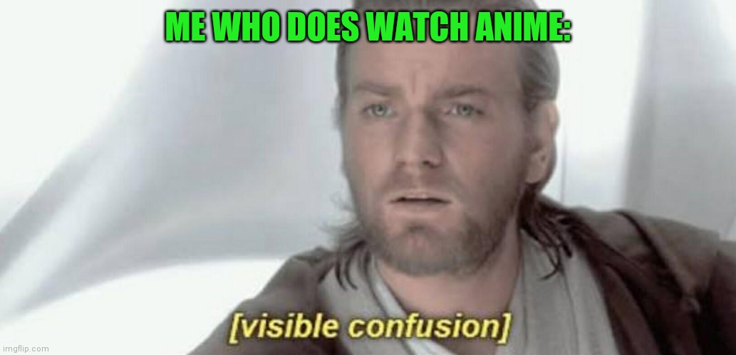 Visible Confusion | ME WHO DOES WATCH ANIME: | image tagged in visible confusion | made w/ Imgflip meme maker