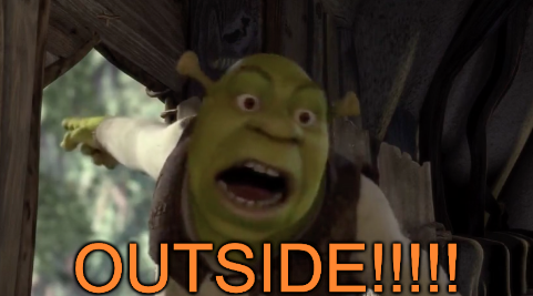 OUTSIDE!!!!! Shrek Blank Meme Template