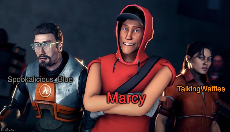 the orange box | Spookalicious_Blue; TalkingWaffles; Marcy | image tagged in the orange box,obama medal | made w/ Imgflip meme maker