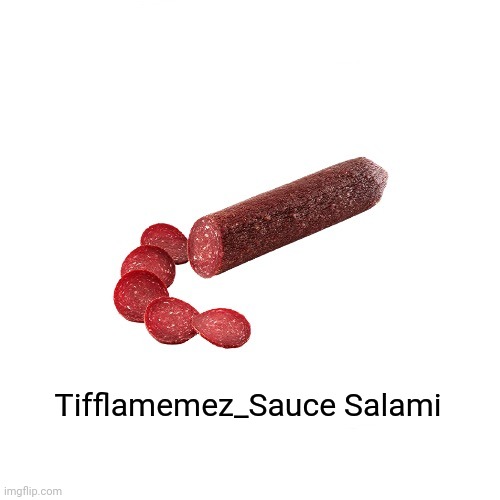 Tifflamemez_Sauce Salami | Tifflamemez_Sauce Salami | image tagged in blank white template,imgflip users,imgflip user | made w/ Imgflip meme maker