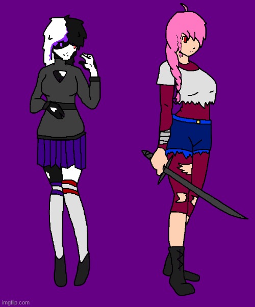 Two New OCs Technoblade and Ranboo's sisters (if they had ones) Crystal on the left, and CyberScythe on the Right! | image tagged in crystal,cyberscythe | made w/ Imgflip meme maker