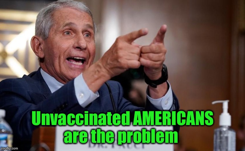 Fauci exactly | Unvaccinated AMERICANS
are the problem | image tagged in fauci exactly | made w/ Imgflip meme maker