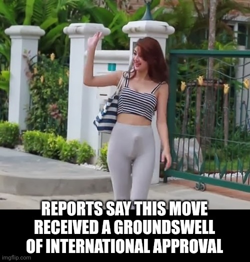 Thai Ladyboy | REPORTS SAY THIS MOVE RECEIVED A GROUNDSWELL OF INTERNATIONAL APPROVAL | image tagged in thai ladyboy | made w/ Imgflip meme maker