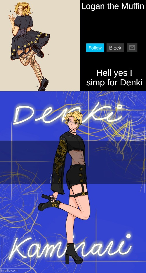 High Quality Denki femboy temp Blank Meme Template