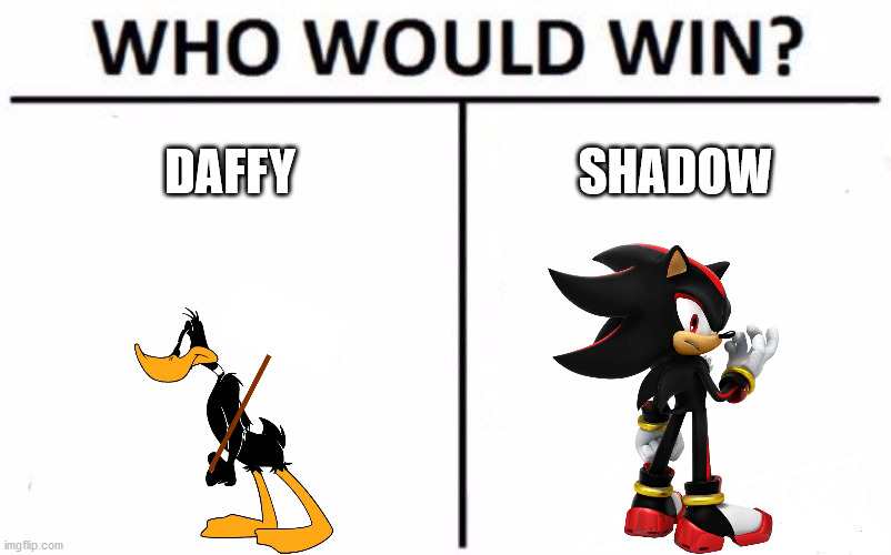 Who Would Win? | DAFFY; SHADOW | image tagged in memes,who would win | made w/ Imgflip meme maker