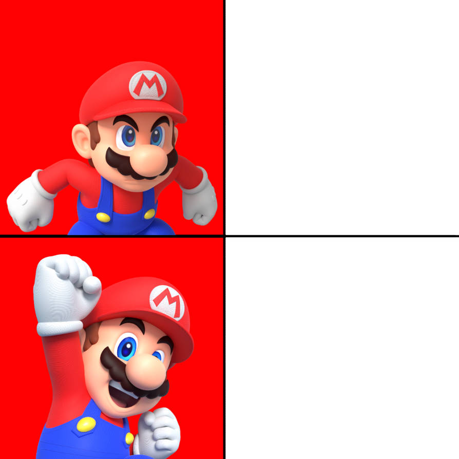 High Quality Mario's Hotline Bling Blank Meme Template