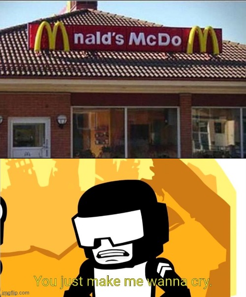 nalds's mcdoo with the new mac big and fries fried deep | image tagged in tankman you just make me wanna cry | made w/ Imgflip meme maker