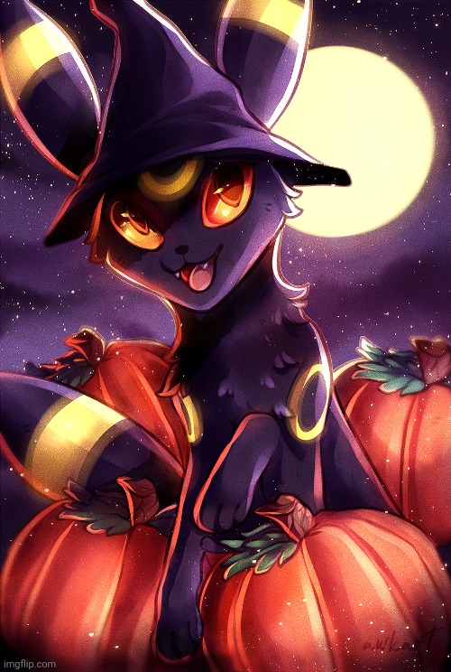 Fitting for Halloween time | image tagged in witch umbreon,not my art,just art i like | made w/ Imgflip meme maker