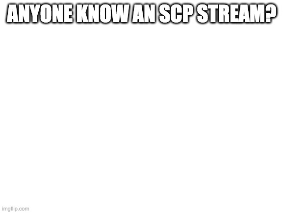 Blank White Template | ANYONE KNOW AN SCP STREAM? | image tagged in blank white template | made w/ Imgflip meme maker