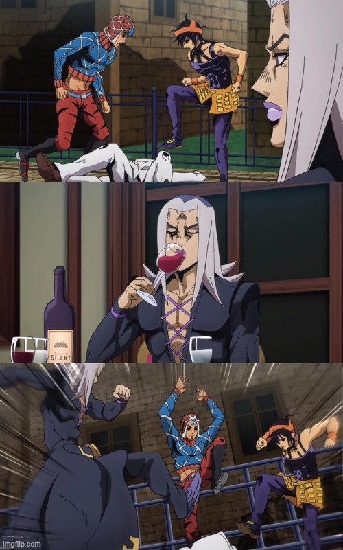 Abbacchio Joins the Kicking | image tagged in abbacchio joins the kicking | made w/ Imgflip meme maker