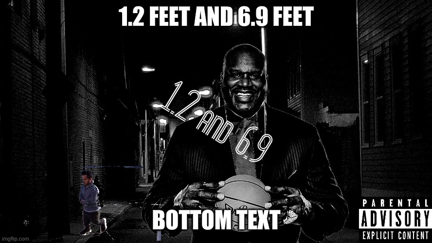 1.2 6.9 | 1.2 FEET AND 6.9 FEET; BOTTOM TEXT | image tagged in dank memes | made w/ Imgflip meme maker