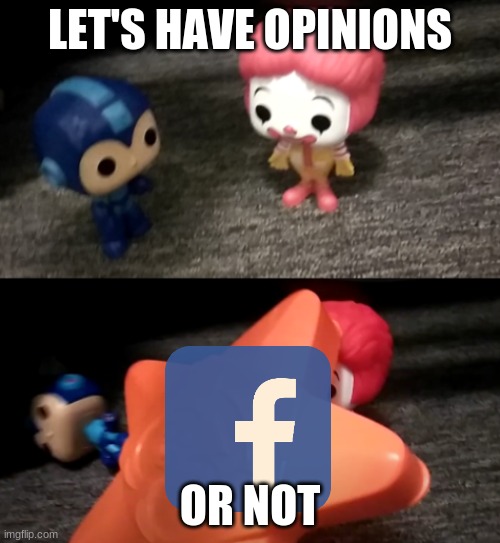 Facebook. The opinion destroyer | LET'S HAVE OPINIONS; OR NOT | image tagged in crash,facebook | made w/ Imgflip meme maker