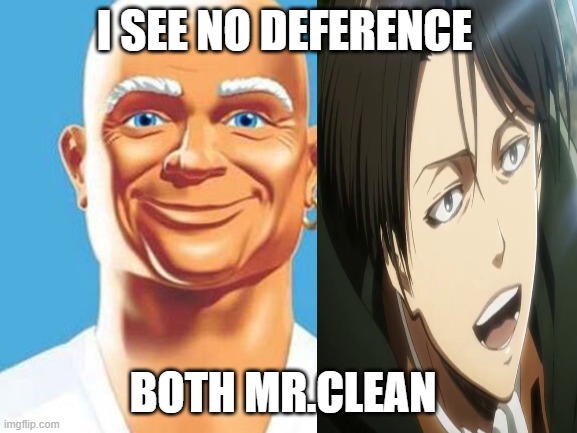 I SEE NO DEFERENCE; BOTH MR.CLEAN | made w/ Imgflip meme maker