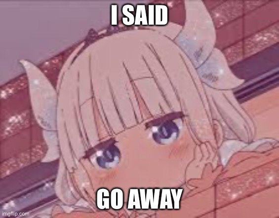 g o a w a y | I SAID; GO AWAY | image tagged in go away | made w/ Imgflip meme maker