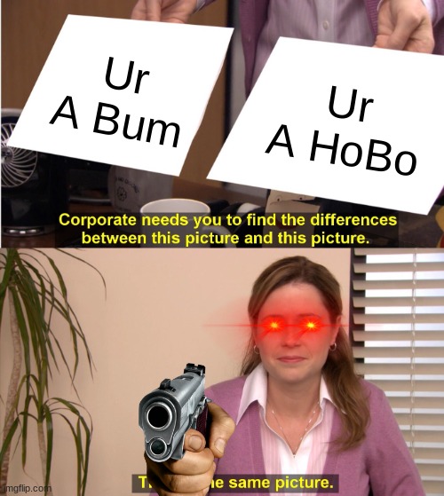 They're The Same Picture Meme | Ur A Bum; Ur A HoBo | image tagged in memes,they're the same picture | made w/ Imgflip meme maker