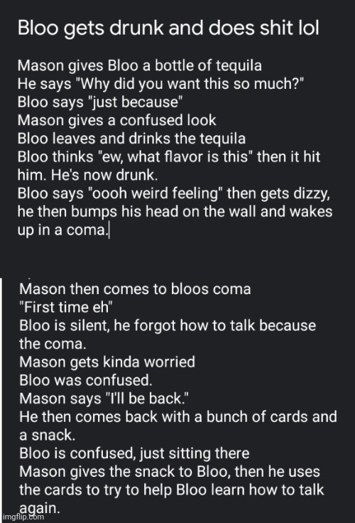 a story i made ft.Bloo | made w/ Imgflip meme maker