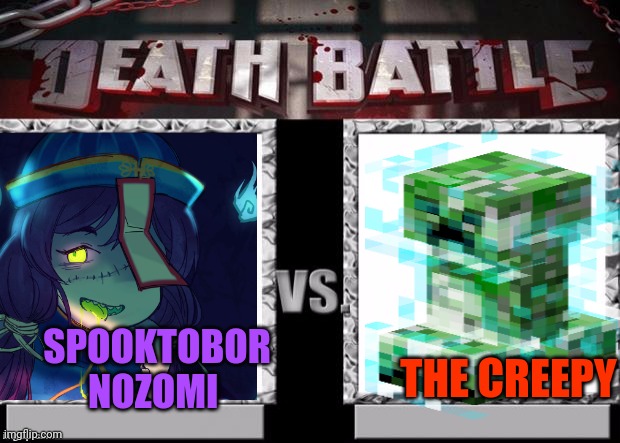 Battle | SPOOKTOBOR NOZOMI THE CREEPY | image tagged in death battle template,xentrick,nozomi tojo,war | made w/ Imgflip meme maker