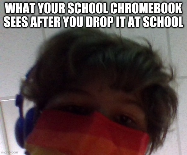 WHAT YOUR SCHOOL CHROMEBOOK SEES AFTER YOU DROP IT AT SCHOOL | made w/ Imgflip meme maker