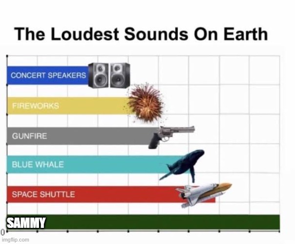 my sister | SAMMY | image tagged in the loudest sounds on earth | made w/ Imgflip meme maker