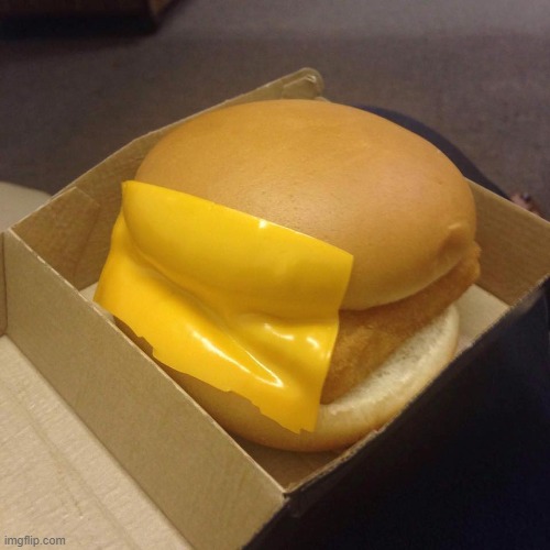 You had ONE job | image tagged in you had one job,cheeseburger,sideways cheese | made w/ Imgflip meme maker