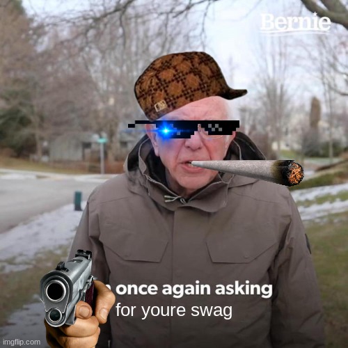 Bernie I Am Once Again Asking For Your Support | for youre swag | image tagged in memes,bernie i am once again asking for your support | made w/ Imgflip meme maker