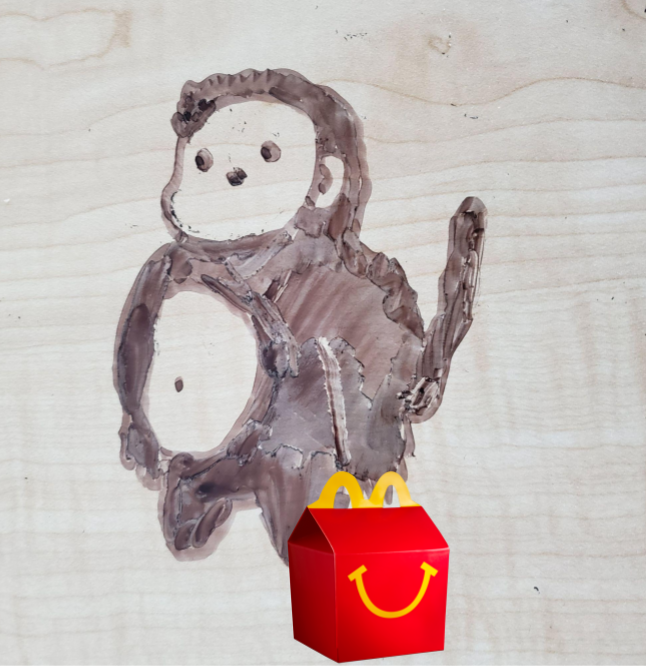 High Quality Chobba Monkey with McDonalds Blank Meme Template