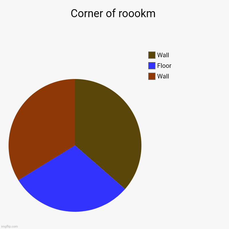 Ok | Corner of roookm | Wall, Floor, Wall | image tagged in charts,pie charts | made w/ Imgflip chart maker
