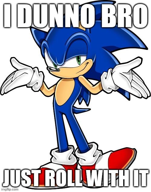 Sonic just roll with it | image tagged in sonic just roll with it | made w/ Imgflip meme maker