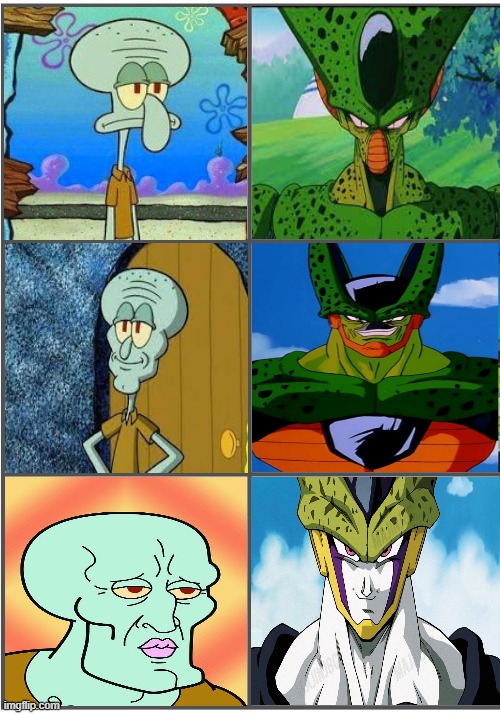 Handsome Cell | image tagged in dragon ball z,handsome squidward | made w/ Imgflip meme maker
