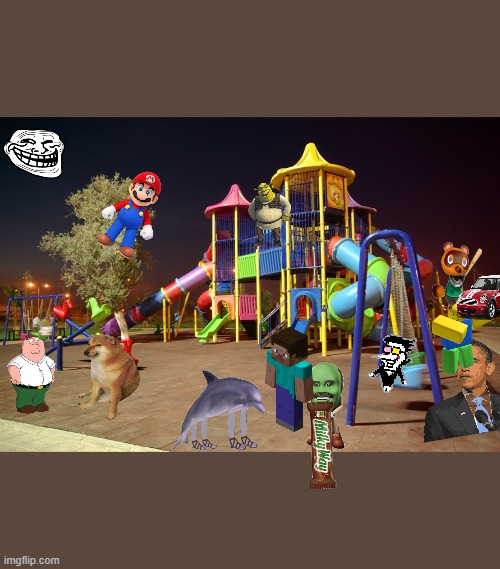 . | image tagged in playground night | made w/ Imgflip meme maker