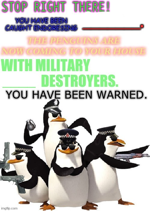 The Penguin Squad Blank Meme Template