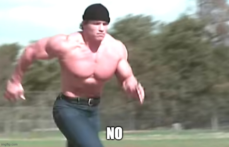 Hercules running | NO | image tagged in hercules running | made w/ Imgflip meme maker