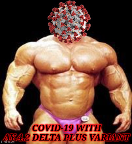 COVID-19 AY.4.2 Delta Plus Variant be like | COVID-19 WITH AY.4.2 DELTA PLUS VARIANT | image tagged in muscles,coronavirus,covid-19,ay42,delta plus,memes | made w/ Imgflip meme maker