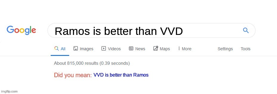 no cap | Ramos is better than VVD; VVD is better than Ramos | image tagged in did you mean | made w/ Imgflip meme maker