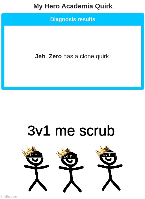 3v1 me scrub | image tagged in blank white template | made w/ Imgflip meme maker