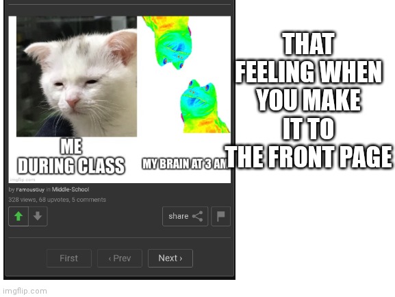 THAT FEELING WHEN YOU MAKE IT TO THE FRONT PAGE | image tagged in sus | made w/ Imgflip meme maker