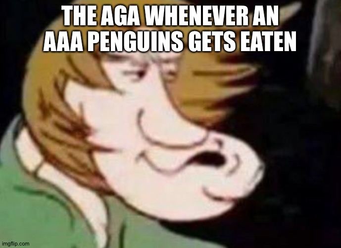Dank Shaggy | THE AGA WHENEVER AN AAA PENGUINS GETS EATEN | image tagged in dank shaggy | made w/ Imgflip meme maker