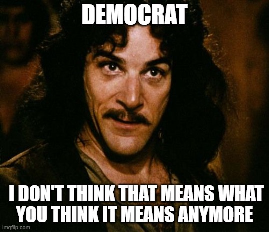 There's nothing democratic about a democrat | DEMOCRAT; I DON'T THINK THAT MEANS WHAT
YOU THINK IT MEANS ANYMORE | image tagged in you keep using that word,democrats,memes | made w/ Imgflip meme maker