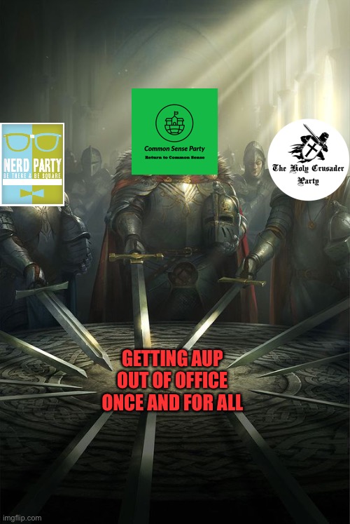 Knights of the Round Table | GETTING AUP OUT OF OFFICE ONCE AND FOR ALL | image tagged in knights of the round table | made w/ Imgflip meme maker