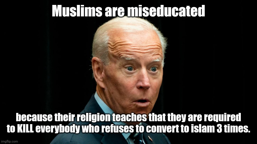 Duh | Muslims are miseducated because their religion teaches that they are required to KILL everybody who refuses to convert to islam 3 times. | image tagged in duh | made w/ Imgflip meme maker